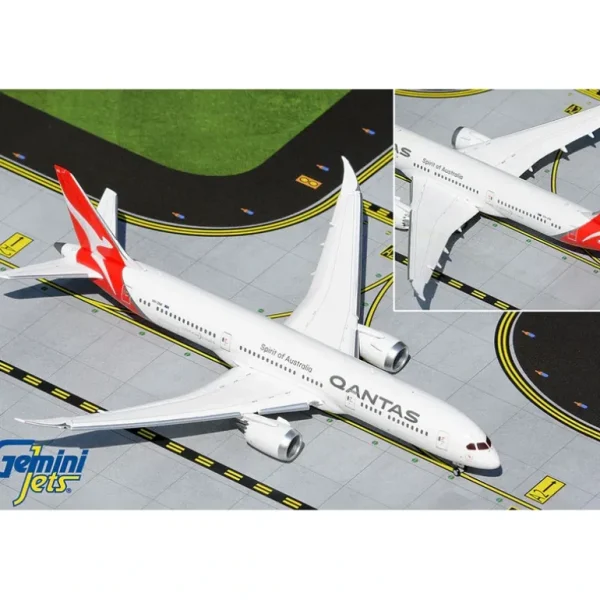Gemini Jets GJQFA1995F 1:400 Qantas Airways 787-9 Dreamliner (Flaps Down) - Miniature Marvels: Airplane Models & Painted Dice* Airplane Model