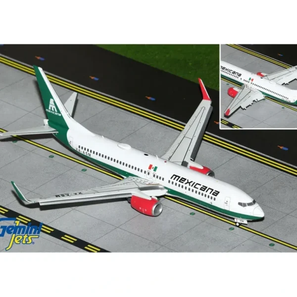 Gemini Jets G2MXA1303F 1:200 Mexicana Boeing 737-800W XA-ASM (Flaps Down) - Miniature Marvels: Airplane Models & Painted Dice* Airplane Model