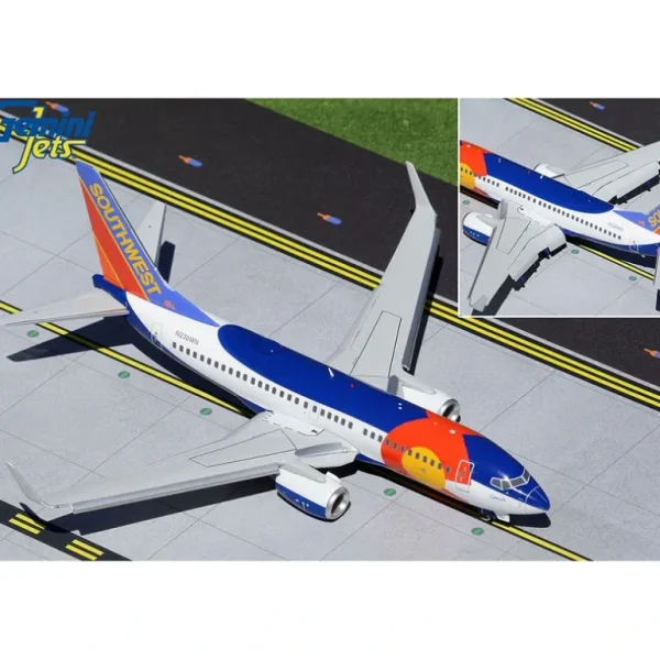 Gemini Jets G2SWA460F 1:200 Southwest Boeing 737-700 Colorado One (Flaps Down) - Miniature Marvels: Airplane Models & Painted Dice* Airplane Model
