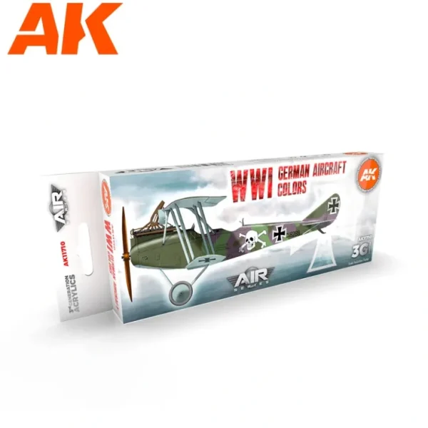 Discount 3Gen Acrylics: Air Series - WWI German Aircraft Colors SET LTG AK-11710 - Miniature Marvels: Airplane Models & Painted Dice Paint