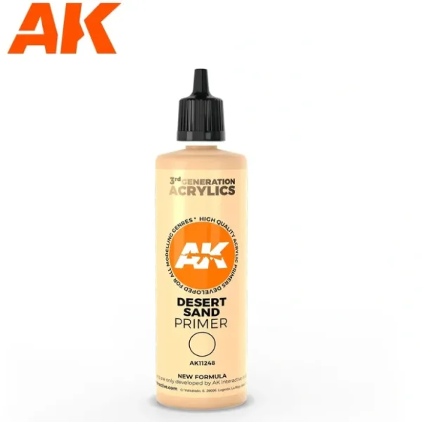 Hot 3Gen Acrylics: Desert Sand Surface Primer 100ml LTG AK-11248 - Miniature Marvels: Airplane Models & Painted Dice Paint