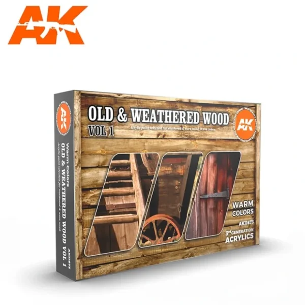 Shop 3Gen Acrylics: Old & Weathered Wood Vol.1 LTG AK-11673 - Miniature Marvels: Airplane Models & Painted Dice Paint