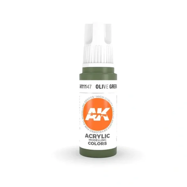 Shop 3Gen Acrylics: Olive Green - Standard LTG AK-11147 - Miniature Marvels: Airplane Models & Painted Dice Paint