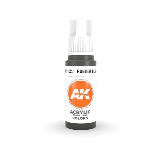 Outlet 3Gen Acrylics: Rubber Black - Standard LTG AK-11027 - Miniature Marvels: Airplane Models & Painted Dice Paint