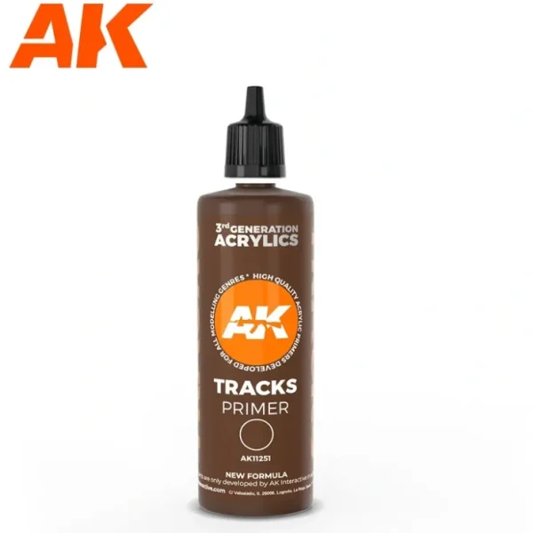 Hot 3Gen Acrylics: Tracks Surface Primer 100ml LTG AK-11251 - Miniature Marvels: Airplane Models & Painted Dice Paint