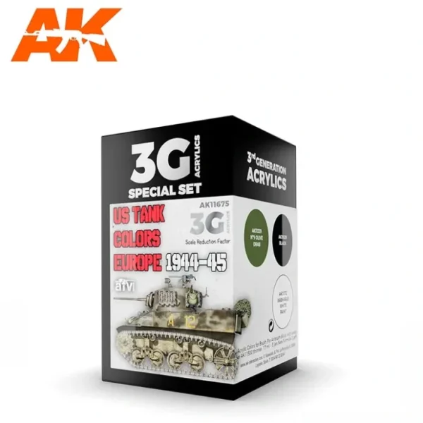 Outlet 3Gen Acrylics: US Tank Colors Europe 1944-45 LTG AK-11675 - Miniature Marvels: Airplane Models & Painted Dice Paint