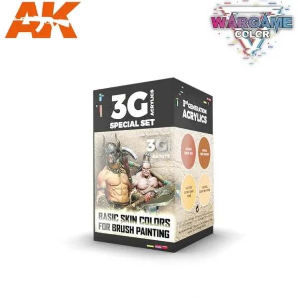 Flash Sale 3Gen Acrylics: Wargame Color Set - Basic Skin Colors LTG AK-1075 - Miniature Marvels: Airplane Models & Painted Dice Paint