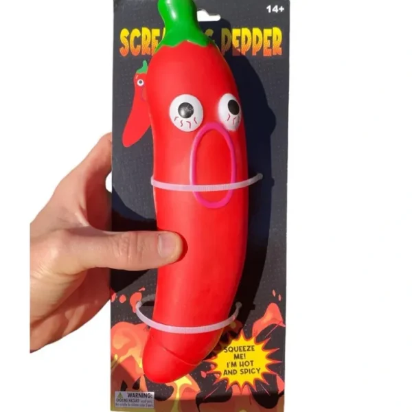 Cheap GIANT SCREAMING Red Hot Chili Pepper - Squeaking Noise - Stress Squeeze Gag Toy - Miniature Marvels: Airplane Models & Painted Dice Egpull