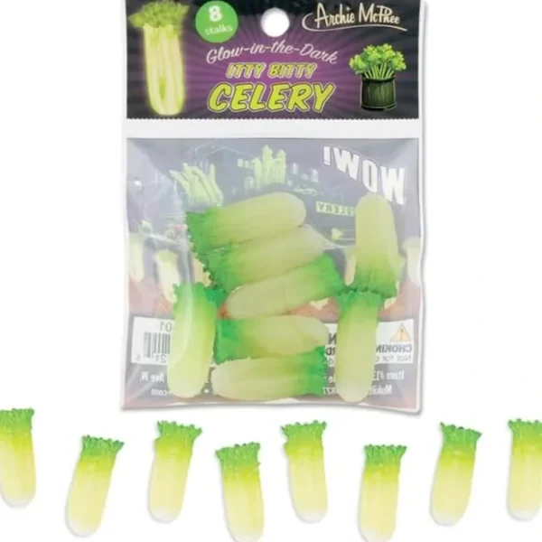 Flash Sale Glow-in-the-Dark Itty Bitty Celery Stalks (Bag of 8) Figurines - Archie McPhee - Miniature Marvels: Airplane Models & Painted Dice Egpull