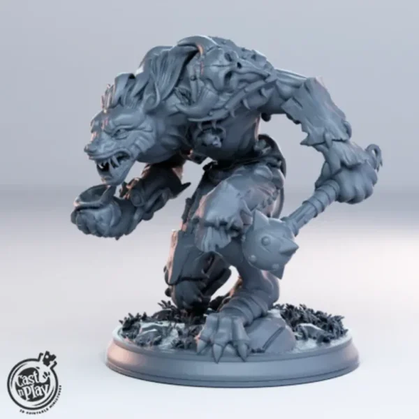Gnoll Leader Mace - Miniature Marvels: Airplane Models & Painted Dice* Miniature