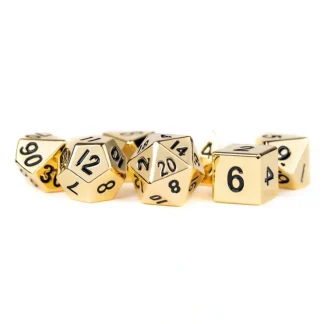 Clearance Gold 16mm Polyhedral Dice Set MET 005 - Miniature Marvels: Airplane Models & Painted Dice Dice