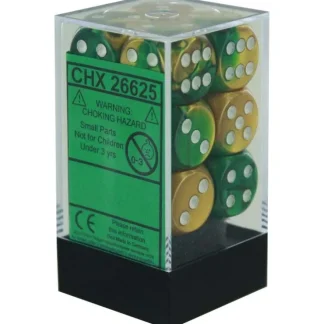 Shop Gold-Green / White: Gemini 12d6 16mm Dice Block CHX 26625 - Miniature Marvels: Airplane Models & Painted Dice Dice