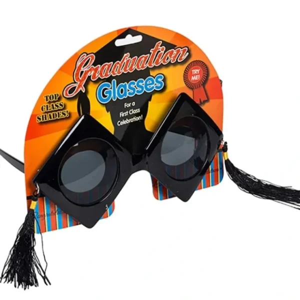 New Graduation Sunglasses - Top Class Shades - Black Cap Scool Glasses with Tassels - Miniature Marvels: Airplane Models & Painted Dice Egpull