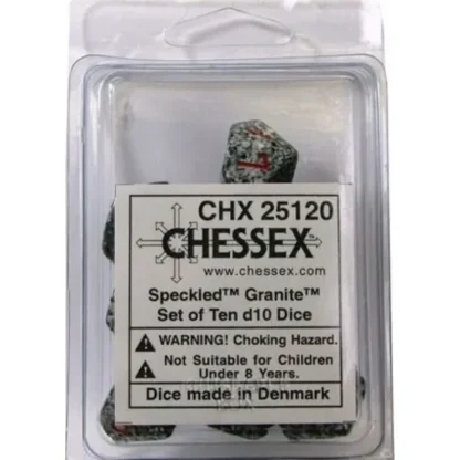 New Granite: Speckled d10 Dice Set (10's) CHX 25120 - Miniature Marvels: Airplane Models & Painted Dice Dice