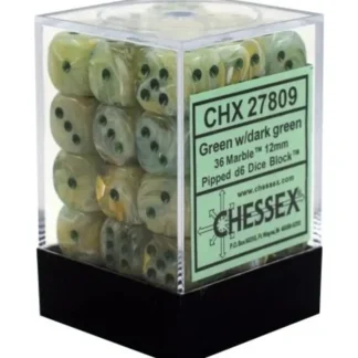 Online Green / Dark Green: Marble 36d6 12mm Dice Block CHX 27809 - Miniature Marvels: Airplane Models & Painted Dice Dice