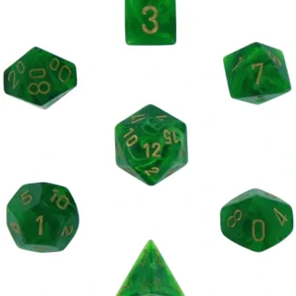 Shop Green / Gold: Vortex Polyhedral Dice Set (7's) CHX 27435 - Miniature Marvels: Airplane Models & Painted Dice Dice