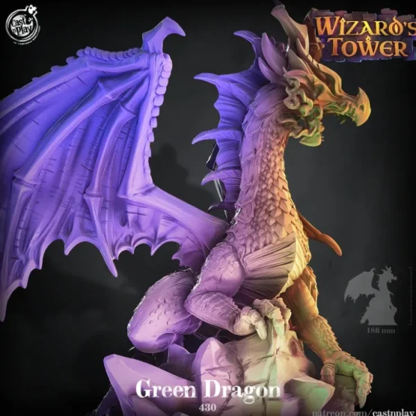 Hot Green Dragon - Miniature Marvels: Airplane Models & Painted Dice Miniature