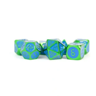 Cheap Green with Blue Enamel Digital 16mm Polyhedral Dice Set MET 023 - Miniature Marvels: Airplane Models & Painted Dice Dice