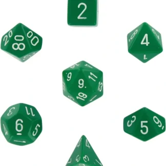 Shop Green with White: Opaque Polyhedral Dice Set (7's) CHX 25405 - Miniature Marvels: Airplane Models & Painted Dice Dice