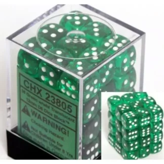 Clearance Green with White: Translucent 36d6 12mm Dice Block CHX 23805 - Miniature Marvels: Airplane Models & Painted Dice Dice