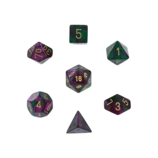 Cheap Green-Purple / Gold: Gemini Polyhedral Dice Set (7's) CHX 26434 - Miniature Marvels: Airplane Models & Painted Dice Dice