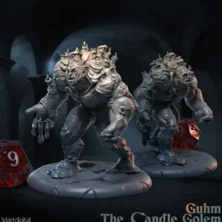 Store Guhm Candle Golem - Miniature Marvels: Airplane Models & Painted Dice Miniature
