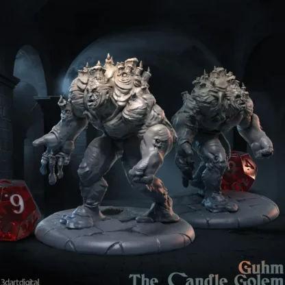 Store Guhm Candle Golem - Miniature Marvels: Airplane Models & Painted Dice Miniature