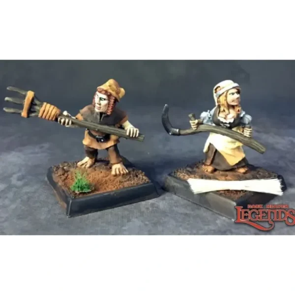 Best Sale Halfling Farmers (2): Dark Heaven Legends RPR 03729 - Miniature Marvels: Airplane Models & Painted Dice Miniature