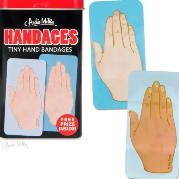 Flash Sale HANDAGES Tiny Hand Bandages in Cute Collectible Tin - Band-Aids Archie McPhee - Miniature Marvels: Airplane Models & Painted Dice Egpull