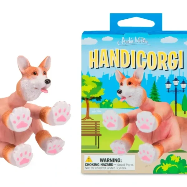 Cheap HANDICORGI - Corgi Puppy Dog Finger Tiny Hands Puppet Office Toy - Archie McPhee - Miniature Marvels: Airplane Models & Painted Dice Egpull