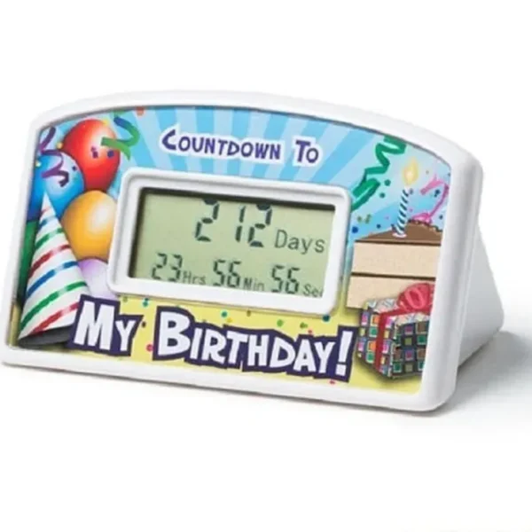 Shop Happy Birthday Countdown Desktop Timer Clock Gag Gift Kids to Adults - BigMouth - Miniature Marvels: Airplane Models & Painted Dice Egpull