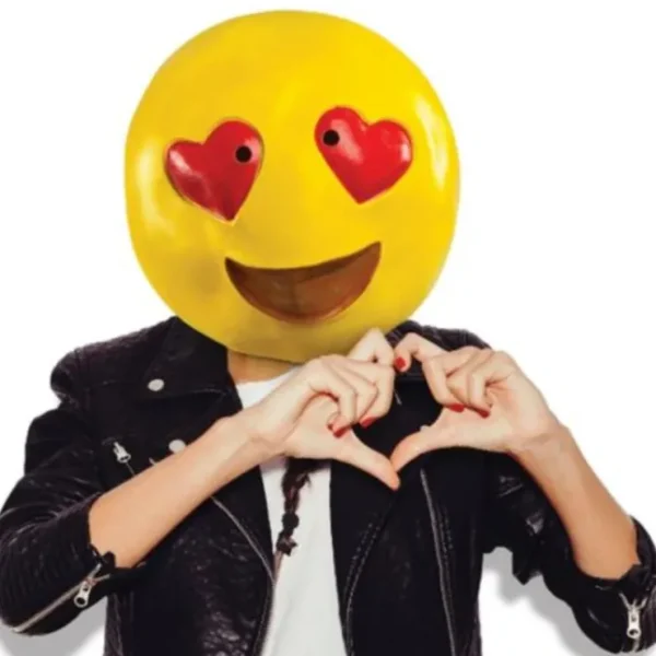 Clearance Heart Eyes Emoji Smiley Smile Face Mask Latex Halloween Costume Party BigMouth - Miniature Marvels: Airplane Models & Painted Dice Egpull