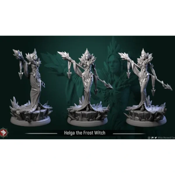 Best Helga the Frost Witch, 32mm - Miniature Marvels: Airplane Models & Painted Dice Miniature