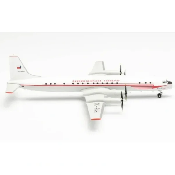 Herpa 571333 1:200 CSA Czechoslovak Airlines Ilyushin IL-18 - Miniature Marvels: Airplane Models & Painted Dice* Airplane Model