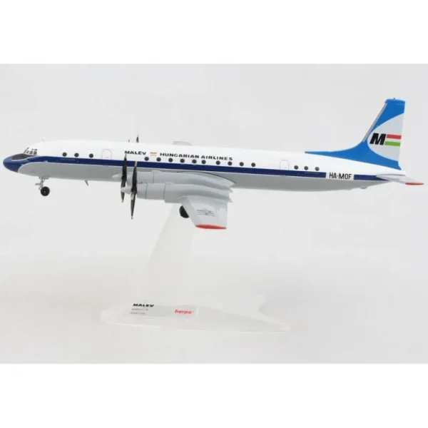 Herpa 571531 1:200 Malev Hungarian Airlines Ilyushin IL-18T - Miniature Marvels: Airplane Models & Painted Dice* Airplane Model
