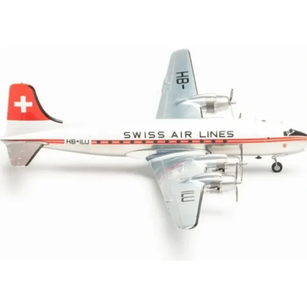Herpa HE571357 1:200 Swiss Air Lines Douglas DC-4 - Miniature Marvels: Airplane Models & Painted Dice* Airplane Model