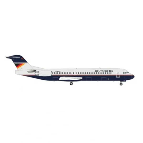 Herpa Wings 572279 1:200 Deutsche BA Fokker 100 D-ADFA - Miniature Marvels: Airplane Models & Painted Dice* Airplane Model