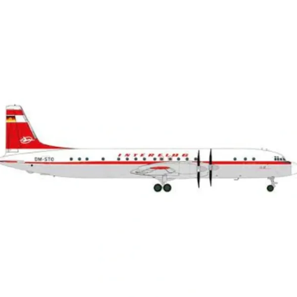 Herpa Wings 572873 1:200 Interflug Ilyushin IL-18 - Miniature Marvels: Airplane Models & Painted Dice* Airplane Model