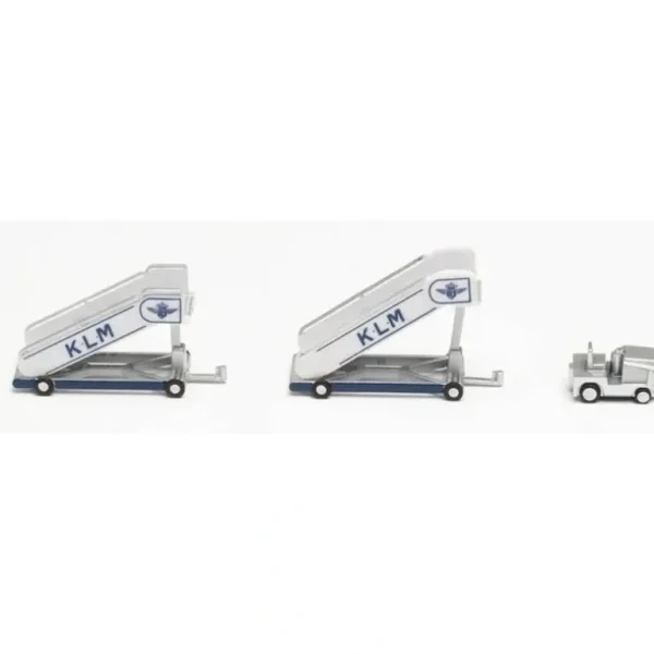 Herpa Wings 571883 1:200 KLM historic passenger stairs (2) with tractor (1) - Miniature Marvels: Airplane Models & Painted Dice* Airplane Model