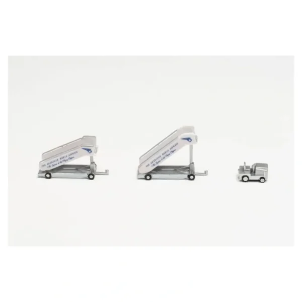 Herpa Wings 571906 1:200 Pan American World Airways historic passenger stairs (2) with tractor (1) - Miniature Marvels: Airplane Models & Painted Dice* Airplane Model