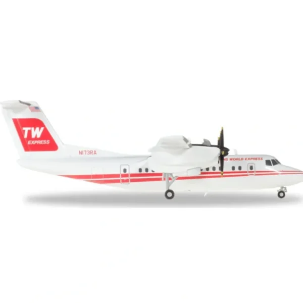 Herpa Wings 559041 1:200 Trans World Express DHC-7 N173RA - Miniature Marvels: Airplane Models & Painted Dice* Airplane Model