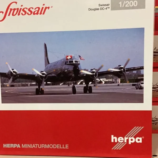 Herpa Wings 572491 DC-4 Swissair - Miniature Marvels: Airplane Models & Painted Dice* Airplane Model