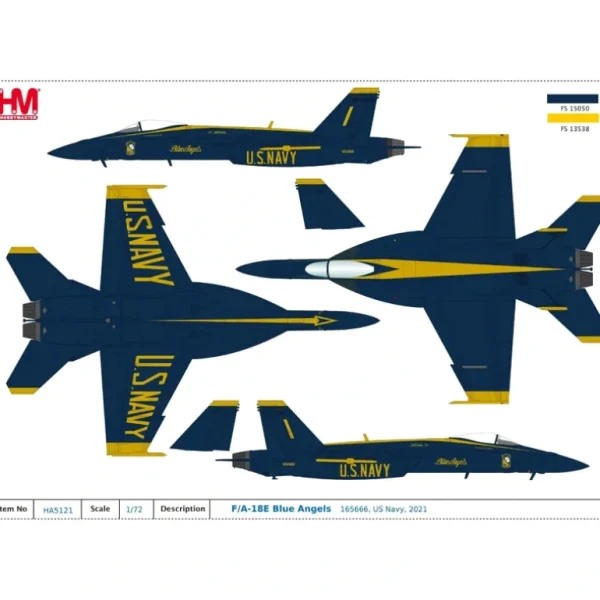 Hobby Master 1:72 F/A-18E Super Hornet Blue Angels HA5121 - Miniature Marvels: Airplane Models & Painted Dice* Airplane Model