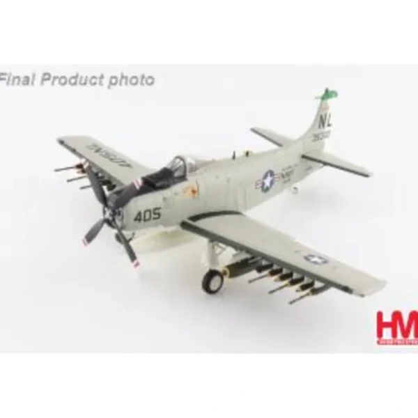 Hobby Master HA2920 1:72 A-1H Skyraider Last Combat Mission, VA-25, USS Coral Sea, 1967 - Miniature Marvels: Airplane Models & Painted Dice* Airplane Model