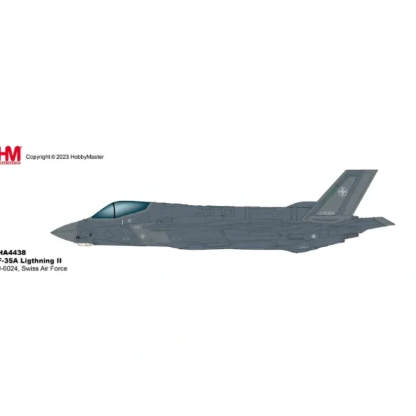 Hobby Master HA4438 1:72 F-35A Swiss Air Force, #J-6024, Switzerland, 2023 - Miniature Marvels: Airplane Models & Painted Dice* Airplane Model