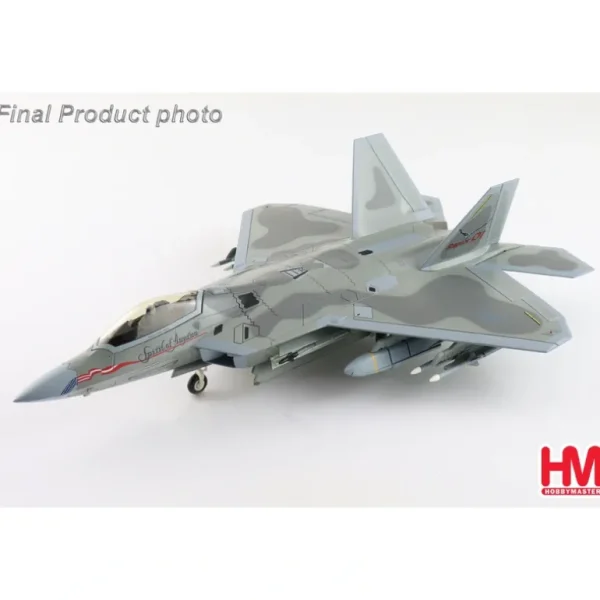 Hobby Master HA2811C 1:72 F-22 Raptor "Spirit of America" (underwing weapons: 2 x AGM-158, 8 x AIM-120, 2 x fuel tanks) - Miniature Marvels: Airplane Models & Painted Dice* Airplane Model