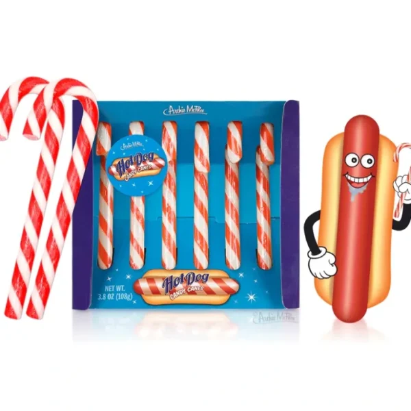 Cheap Hot Dog Candy Canes - NASTY!! Gag Prank Joke Christmas Gift - Archie McPhee - Miniature Marvels: Airplane Models & Painted Dice Egpull