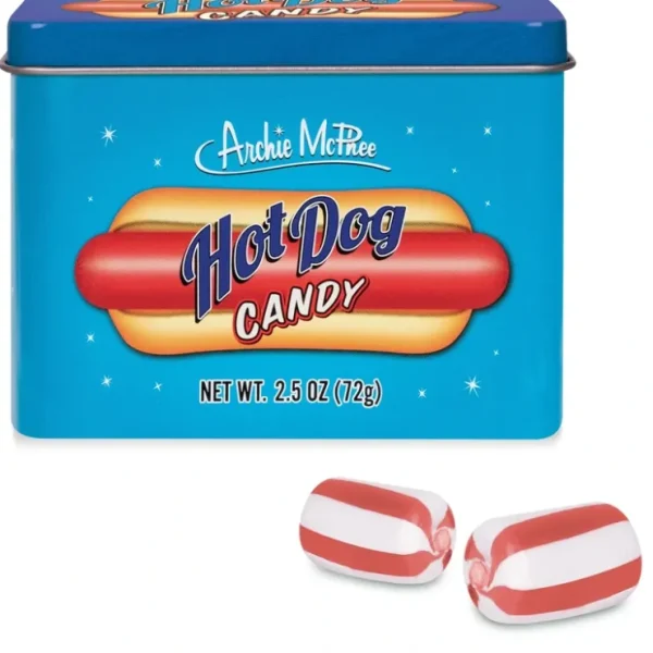 Best Hot Dog Flavored Candy - Cool Retro Tin Gift Box - Archie McPhee - Miniature Marvels: Airplane Models & Painted Dice Egpull