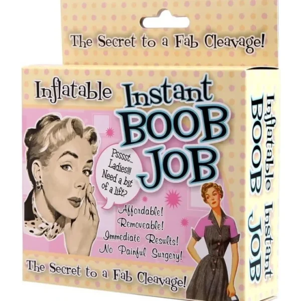 Shop Inflatable Instant Boob Job - Funny Retro Packaging - Boobie Joke Novelty Gift - Miniature Marvels: Airplane Models & Painted Dice Egpull