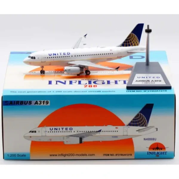 *InFlight200 IF319UA1219 1:200 United Airbus A319 N4888U - Miniature Marvels: Airplane Models & Painted Dice* Airplane Model